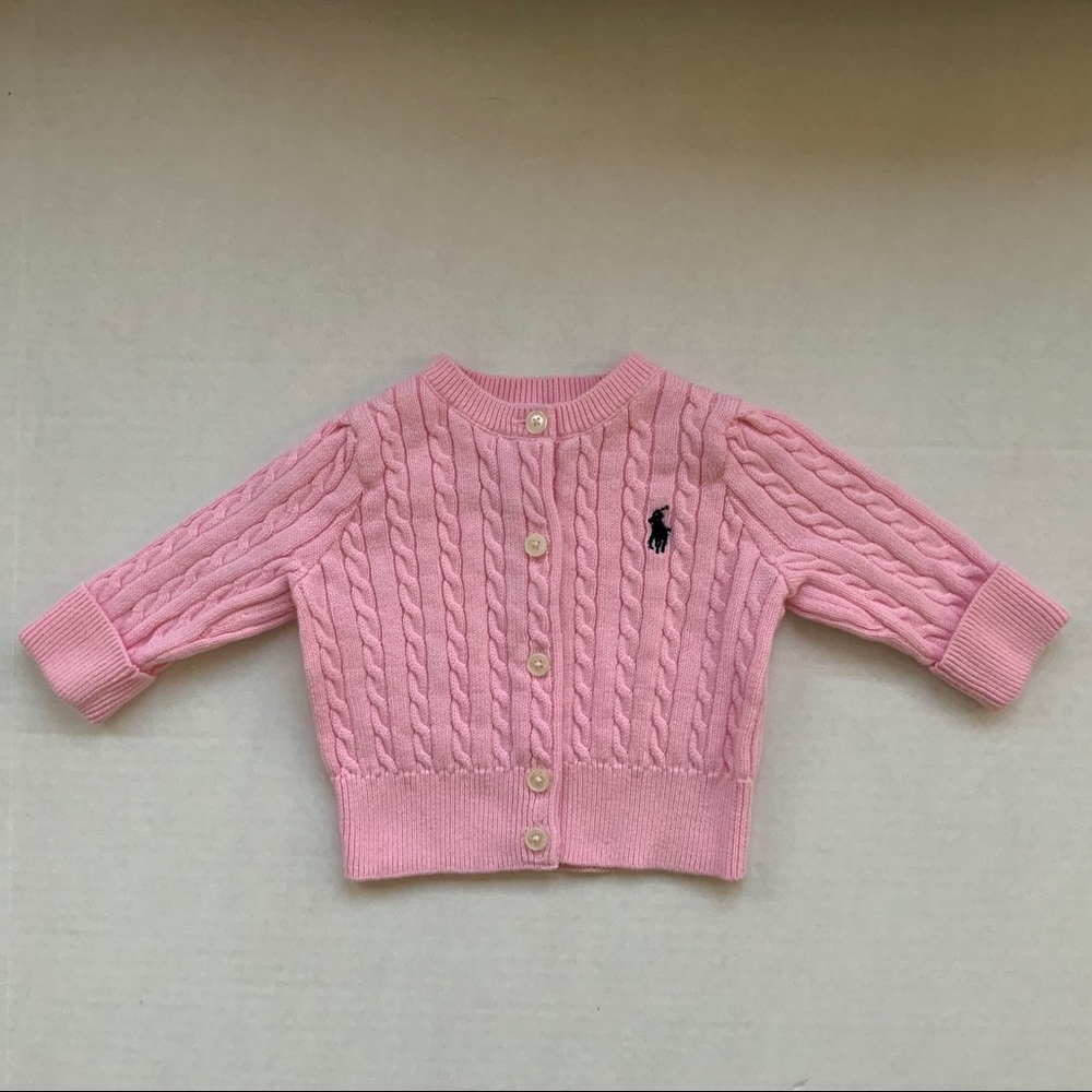 Ralph Lauren Baby Girl Cable Cardigan Size 3M
